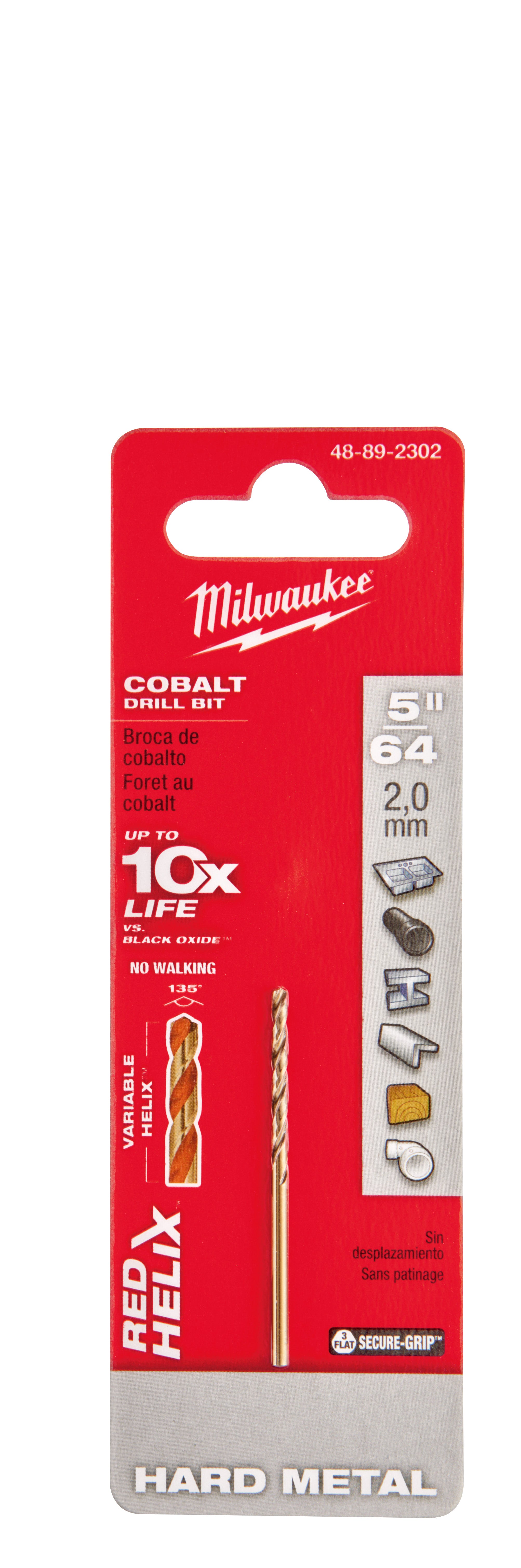 MILWAUKEE Milwaukee 48-89-2302 RED HELIX Cobalt 5/64 Drill Bit