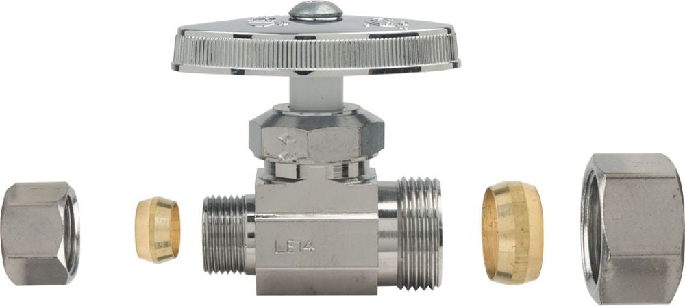 BRASSCRAFT BrassCraft OCR14XC Multi-Turn Straight Stop 1/2 x 3/8 inch Compression
