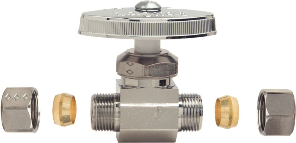 BRASSCRAFT BrassCraft OCR11X-C Multi-Turn Straight Stop Valve 1/4 x 3/8 Inch