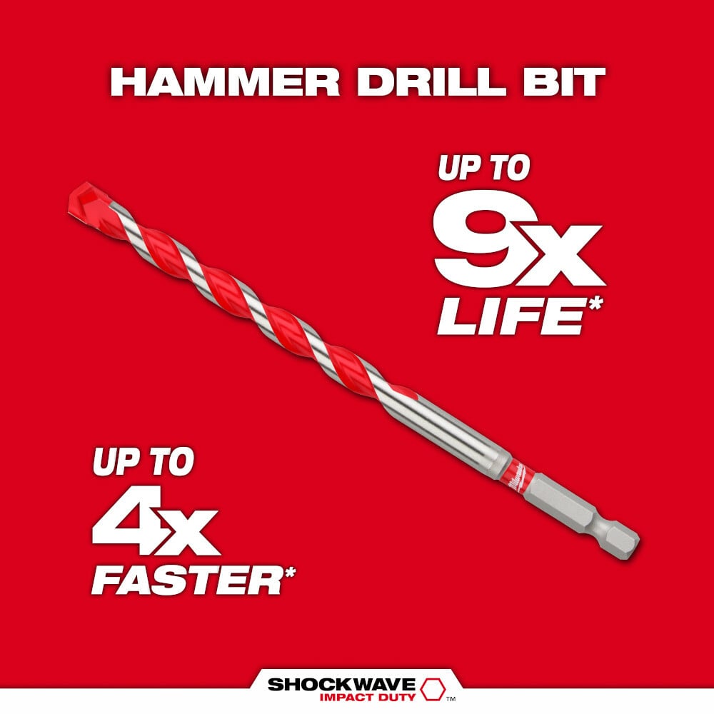MILWAUKEE Milwaukee 48-20-9051 5PC. SHOCKWAVE Carbide Hammer Drill Bit Kit
