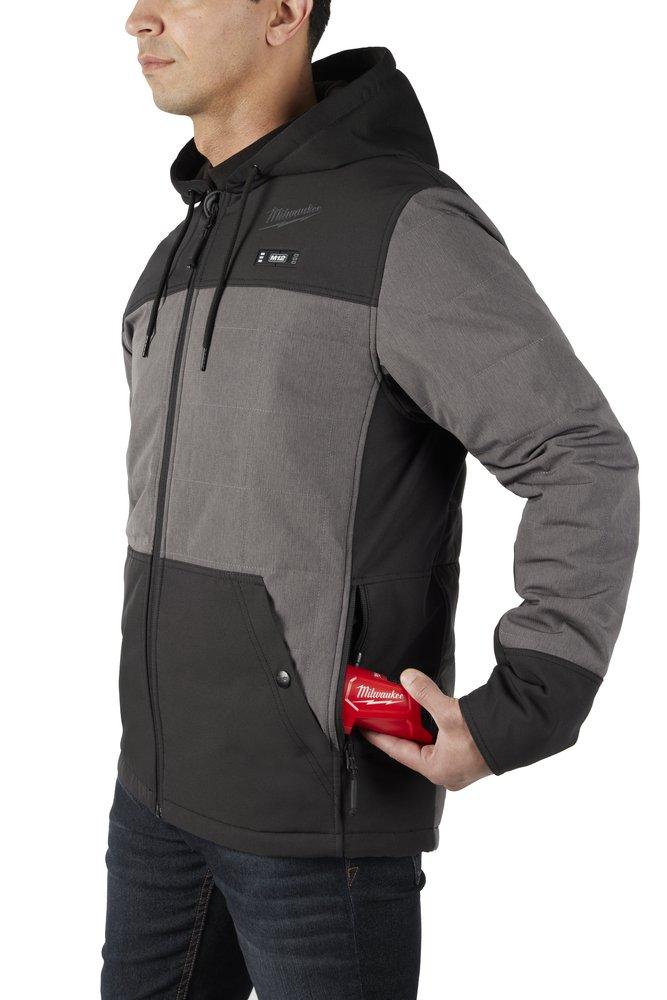 MILWAUKEE Milwaukee 205G-21M M12 Heated AXIS Hooded Jacket Kit Gray Medium