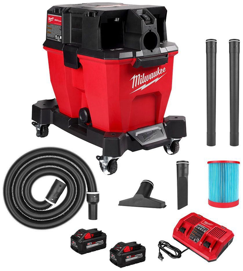 MILWAUKEE Milwaukee 0920-22HD M18 FUEL 9 Gallon Dual-Battery Wet/Dry Vacuum Kit