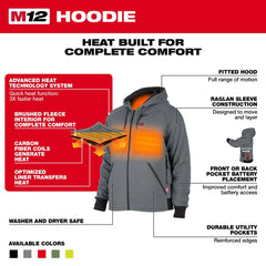 Milwaukee 306R-20XL M12 Heated Hoodie Red XL