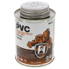Hercules 60142 8 oz Fast Set Plastic Clear Pipe Cement