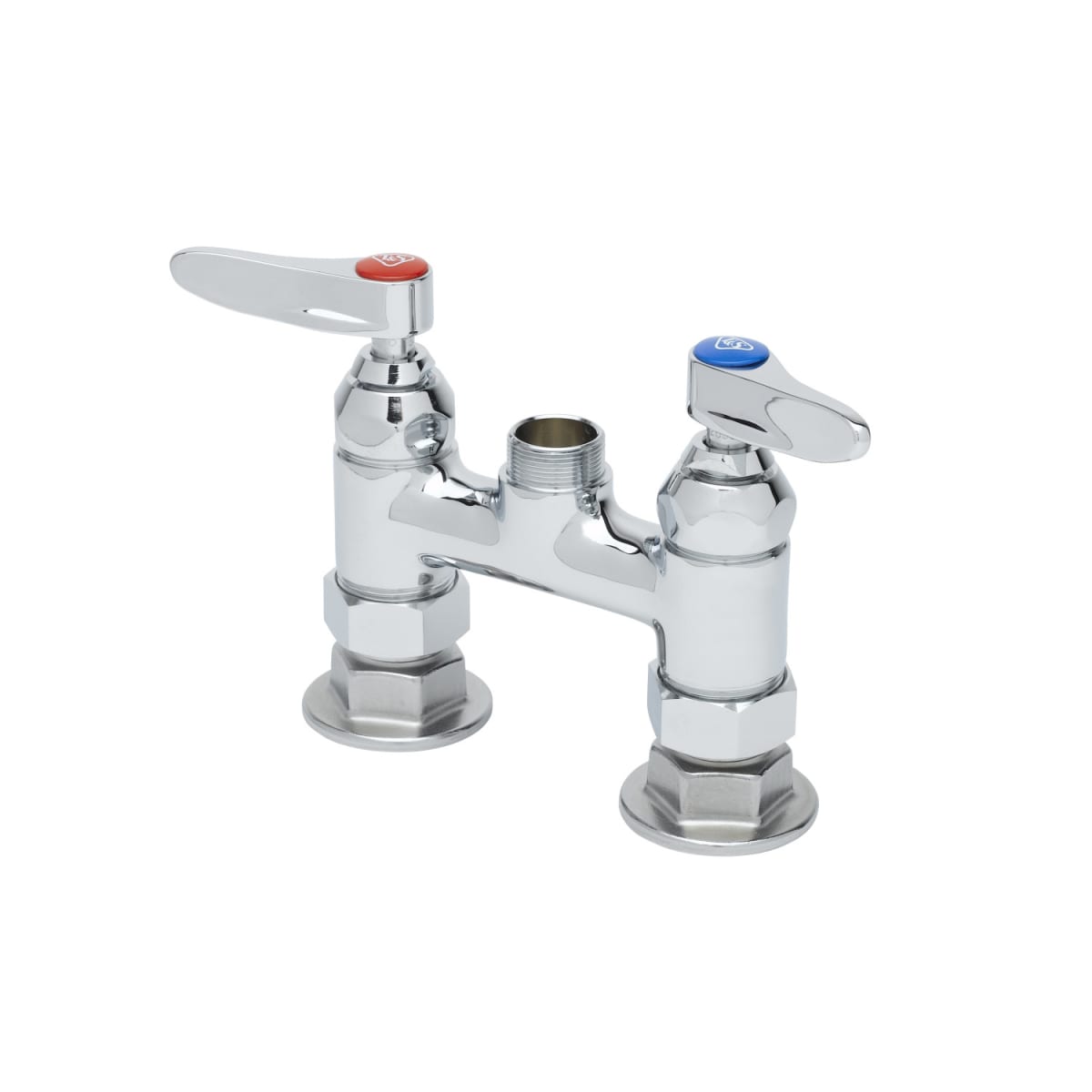 T&S BRASS T&S Brass B-0225-LN Double Pantry Base Faucet Swivel Outlet Deck Mount 4 Centers