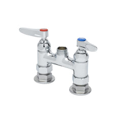 T&S Brass B-0225-LN Double Pantry Base Faucet Swivel Outlet Deck Mount 4 Centers