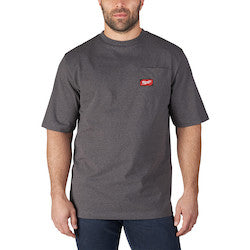 MILWAUKEE Milwaukee 601G-XL Heavy Duty Pocket T-Shirt - Short Sleeve - Gray XL