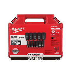 Milwaukee 49-66-7006 SHOCKWAVE Impact Duty 3/8 in Drive 12PC SAE Deep Socket Set