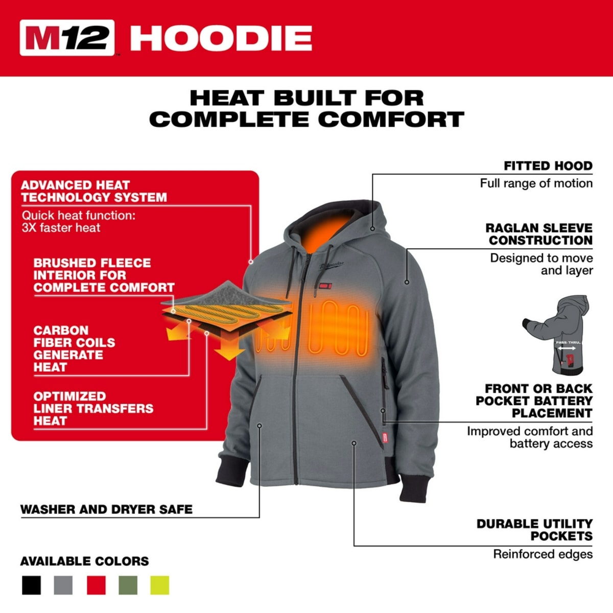 MILWAUKEE Milwaukee Tool 306B-203X Heated Hoodie Black 3X