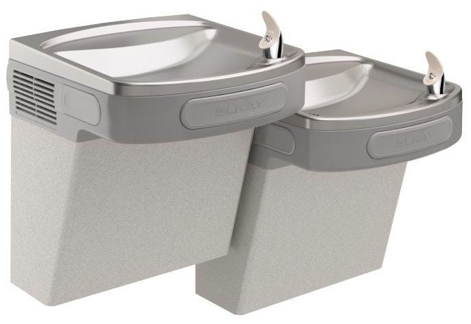 ELKAY Elkay LZSTL8LC Versatile Wall Mount Bi-Level ADA Cooler Filtered Refrigerated Light Gray Granite