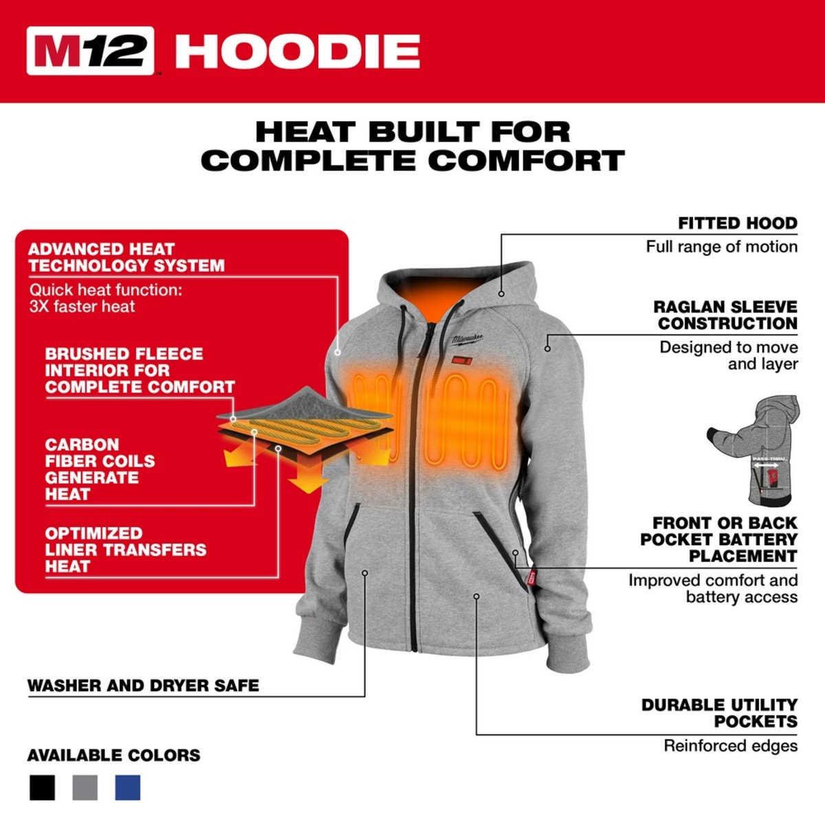 MILWAUKEE Milwaukee Tool 336BL-21S Women's Heated Hoodie Kit Blue