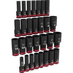 Milwaukee 49-66-7016 29PC SHOCKWAVE Impact Duty 1/2 Drive SAE & Metric Deep 6 Point Socket Set