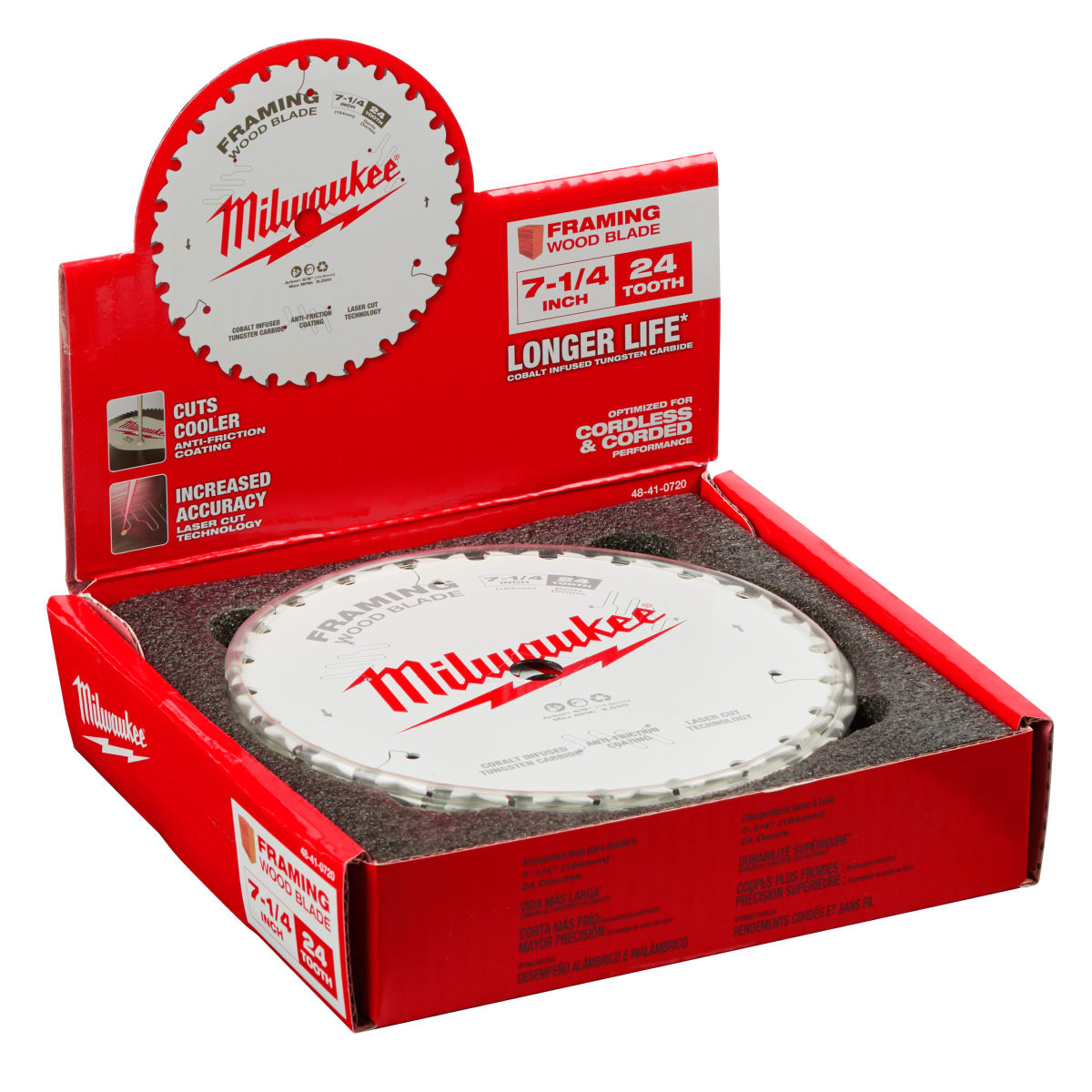 MILWAUKEE Milwaukee 48-41-0720 Framing Thin Kerf Circular Saw Blade 7-1/4 in Diameter 24 Teeth