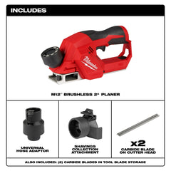 Milwaukee 2524-20 M12 Brushless 2 Planer