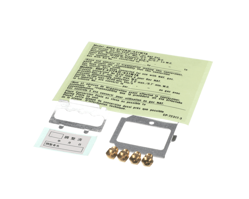 RINNAI 431F-1004-4 NATURAL GAS CONVERSION KITS