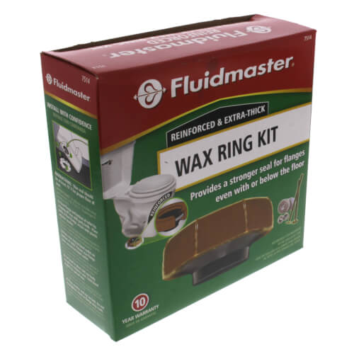 FLUIDMASTER Fluidmaster 7514 Reinforced Extra-Thick Wax Ring Kit w/Flange, Brass Bolts and Hardware (Fits 3 in. and 4 in. waste lines)