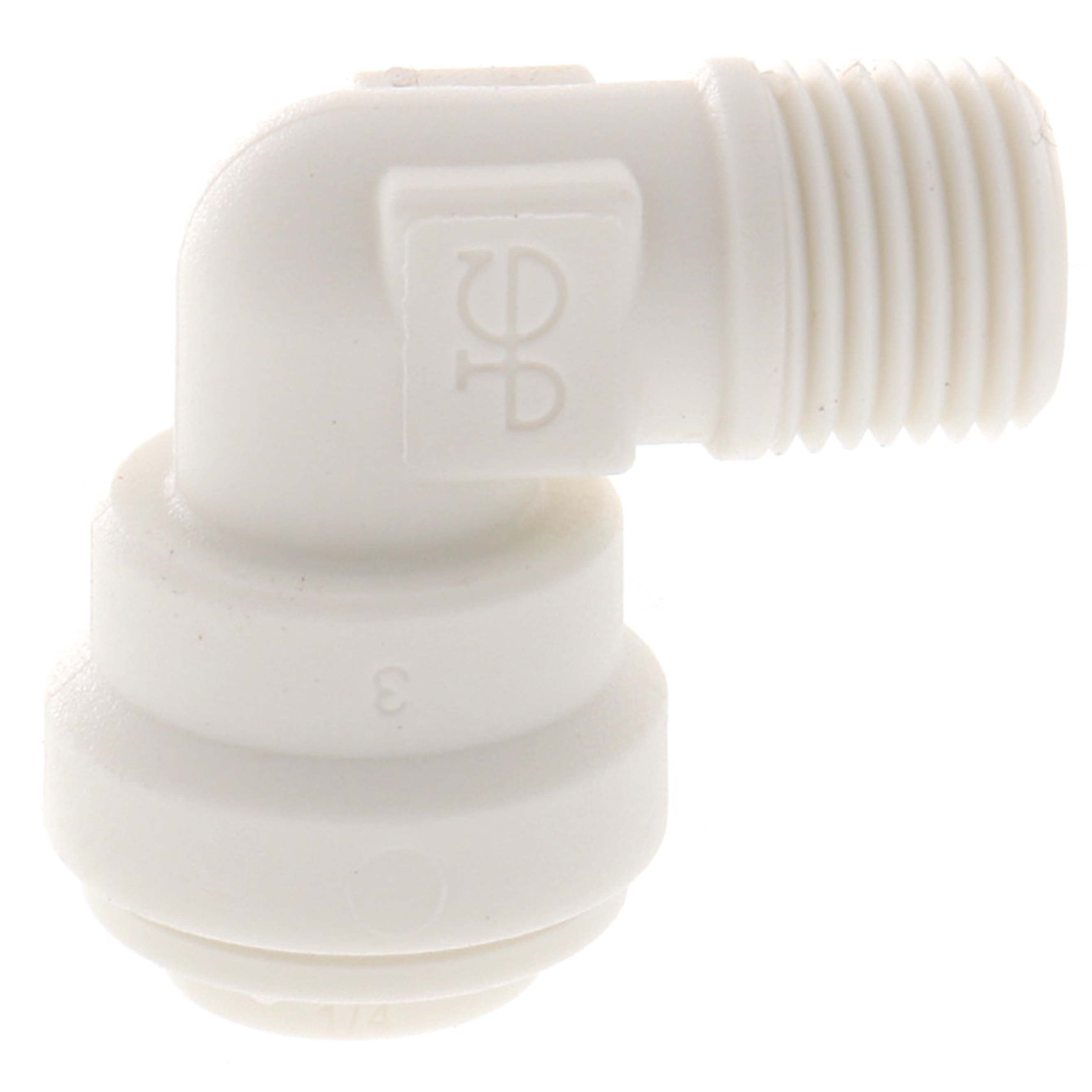 JOHN GUEST John Guest PP480821W 1/4 OD x 1/8 NPTF Rigid 90-Degree Elbow