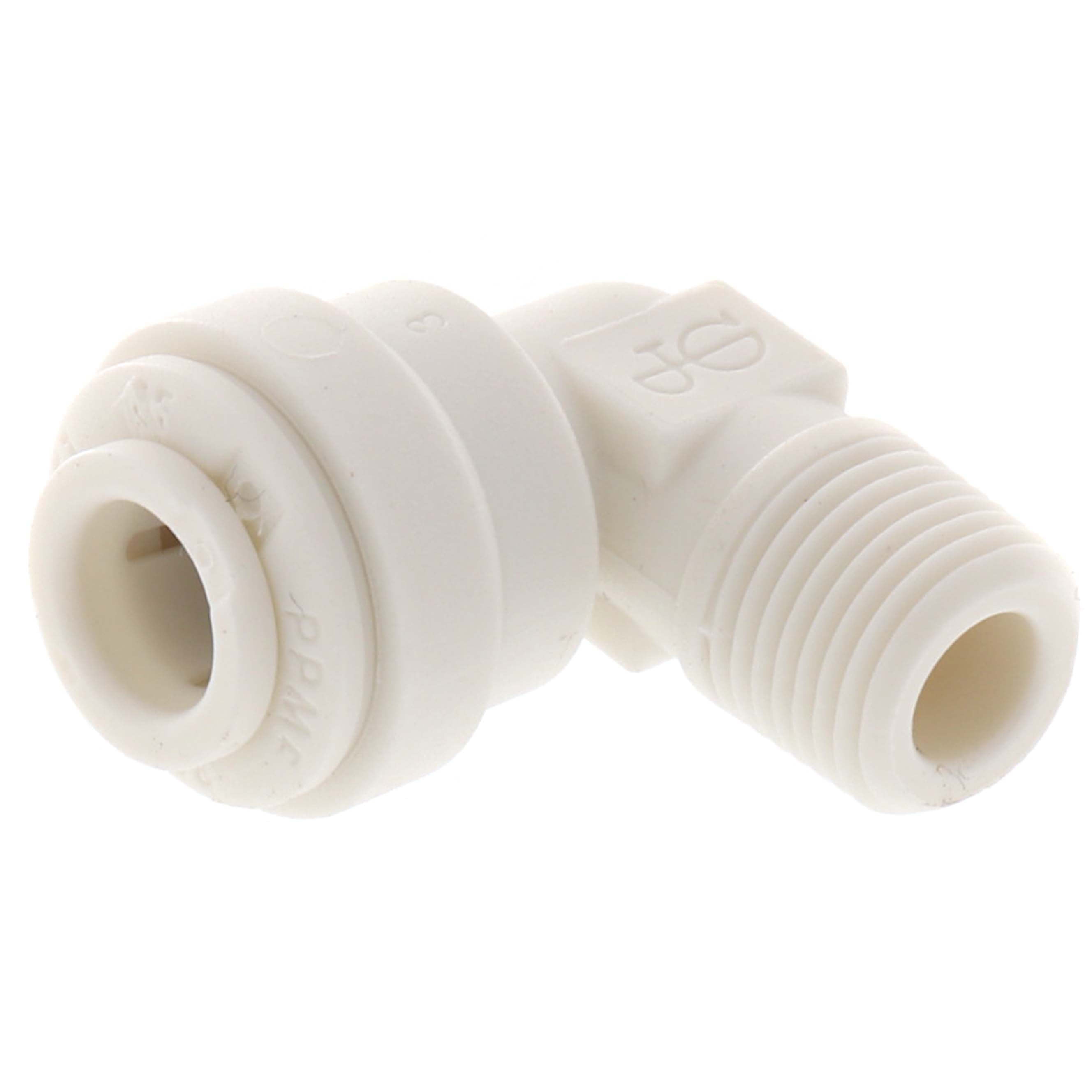 JOHN GUEST John Guest PP480821W 1/4 OD x 1/8 NPTF Rigid 90-Degree Elbow