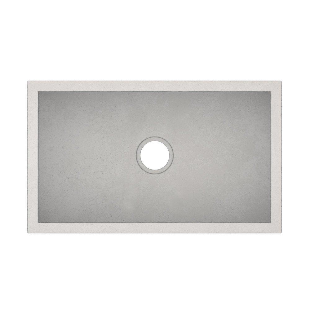 NATIVE TRAILS Native Trails NSK3018-A NativeStone 30 x 18 in. Concrete Single Bowl Farmhouse Kitchen Sink in Ash