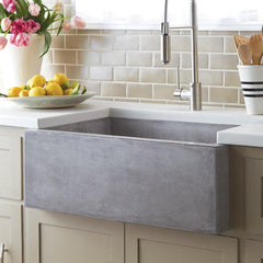 Native Trails NSK3018-A NativeStone 30 x 18 in. Concrete Single Bowl Farmhouse Kitchen Sink in Ash