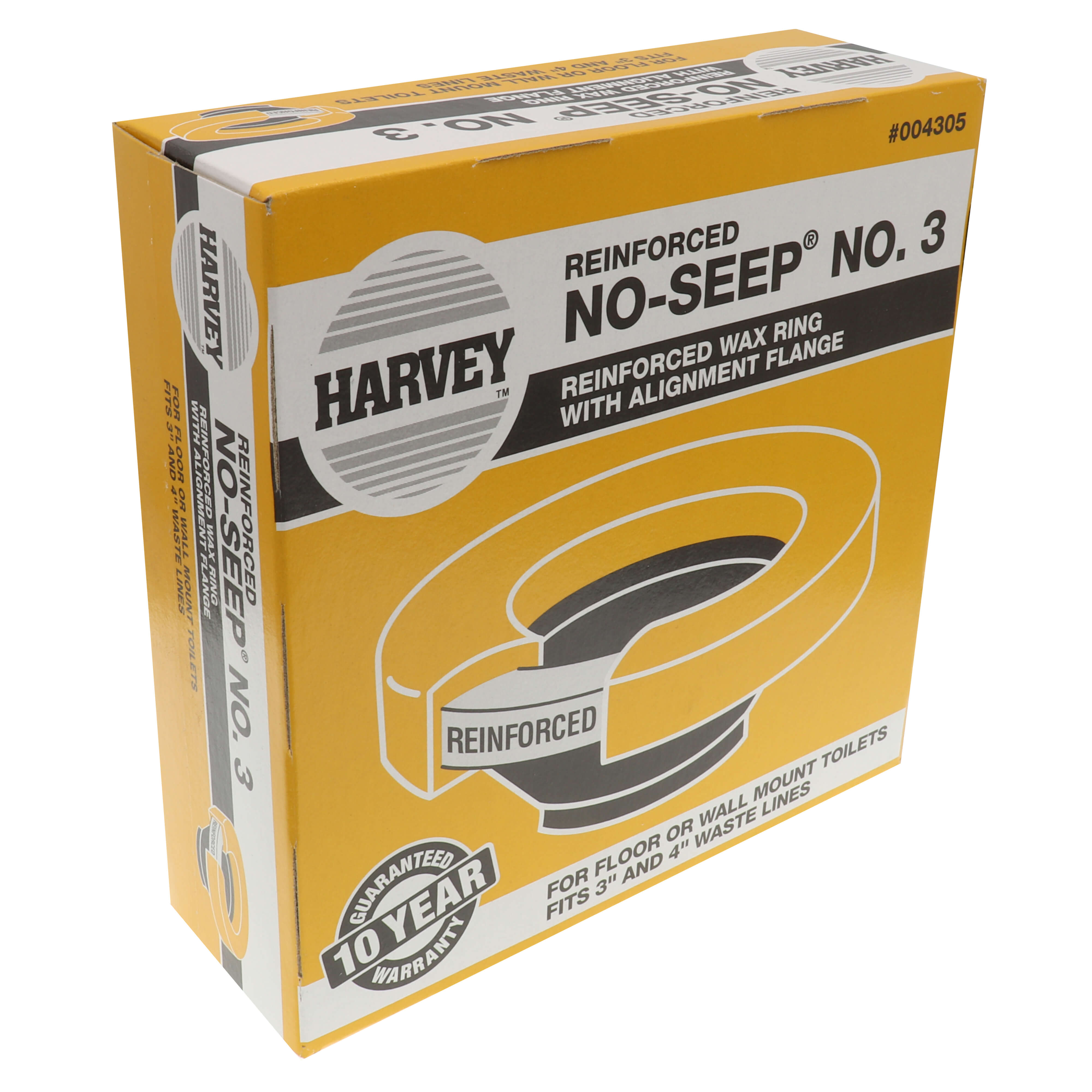 OATEY Oatey 004305-24 Harvey No-Seep #3 Reinforced Wax Toilet Bowl Gasket w/ Flange