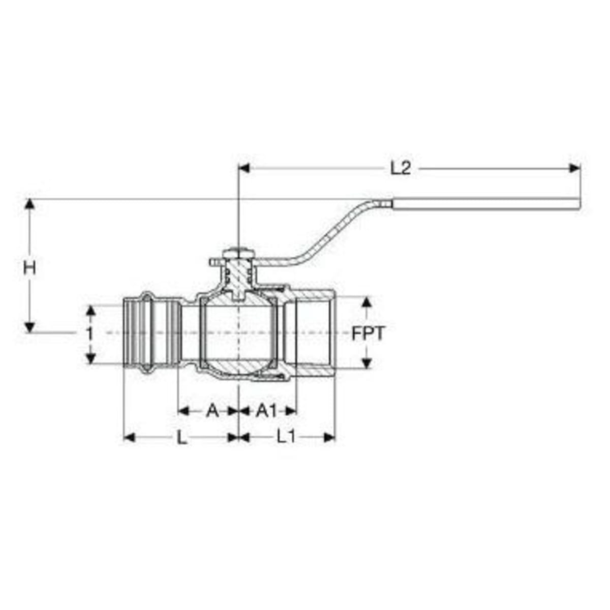 VIEGA Viega 79970 1/2 x 1/2 ProPress x FPT Ball Valve 250 PSI CWP Lead-Free
