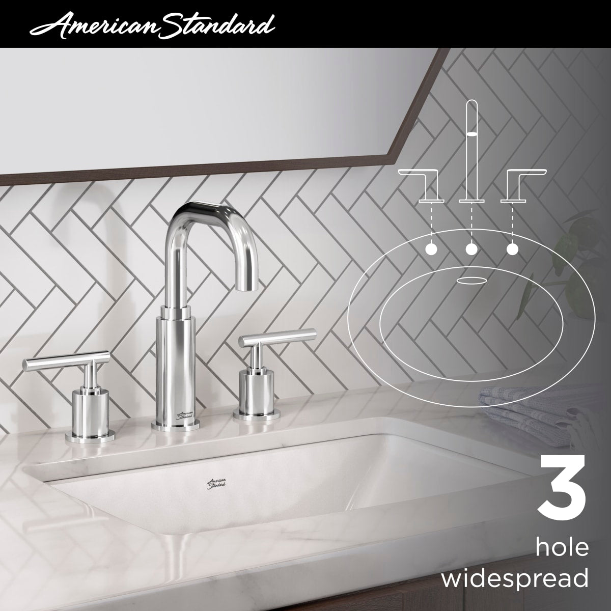 AMERICAN STANDARD American Standard 2064831.295 Serin 2-Handle 8 Widespread Bathroom Faucet 1.2 gpm