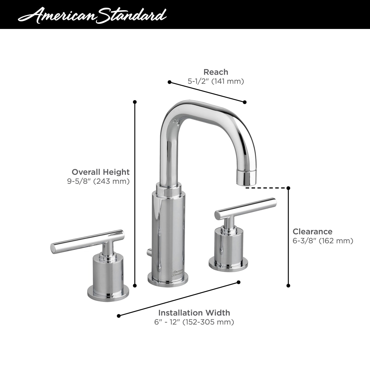 AMERICAN STANDARD American Standard 2064831.295 Serin 2-Handle 8 Widespread Bathroom Faucet 1.2 gpm