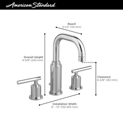 American Standard 2064831.295 Serin 2-Handle 8 Widespread Bathroom Faucet 1.2 gpm