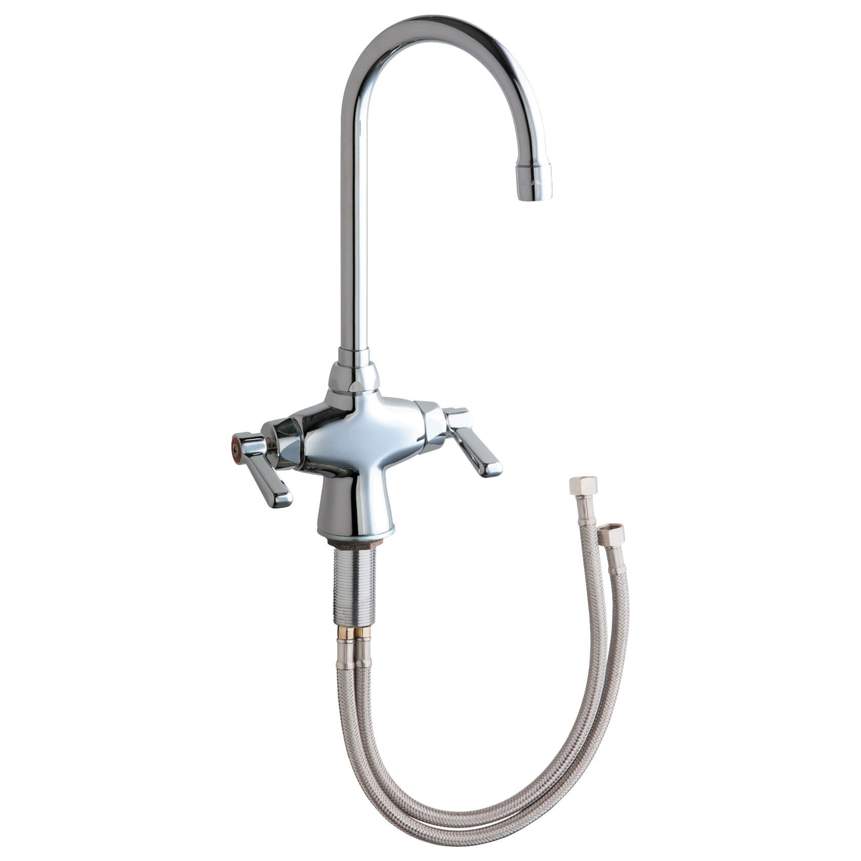 CHICAGO FAUCETS Chicago Faucets 50-E35ABCP Two Handle Kitchen Faucet in Polished Chrome
