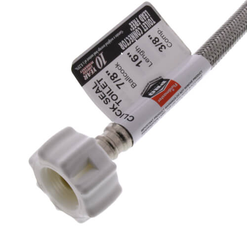FLUIDMASTER Fluidmaster PRO1T16CS Pro Series 3/8 in x 7/8 in x 16 in Braided Stainless Toilet Flexible Water Connector