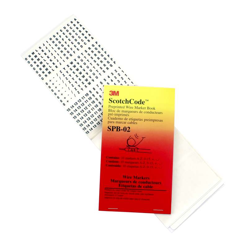 3M 3M 7000132478 SPB Pre-Printed Wire Maker Book, 1.37 in L x 0.22 in W, Black/White