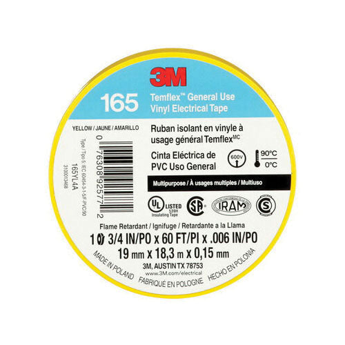 3M 3M 7100169490 165 Multi-Purpose Flame-Retardant Electrical Tape 60 ft Length 3/4 in Width