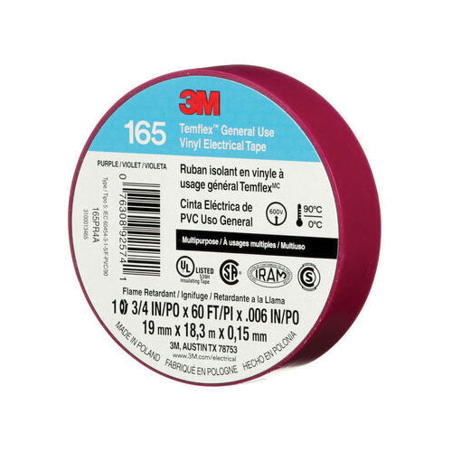 3M 3M 7100169434 165 Multi-Purpose Flame-Retardant Electrical Tape 60 ft L x 3/4 in W 7100169434