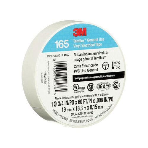 3M 3M 7100169491 Electrical Tape 0.75in 60ft White
