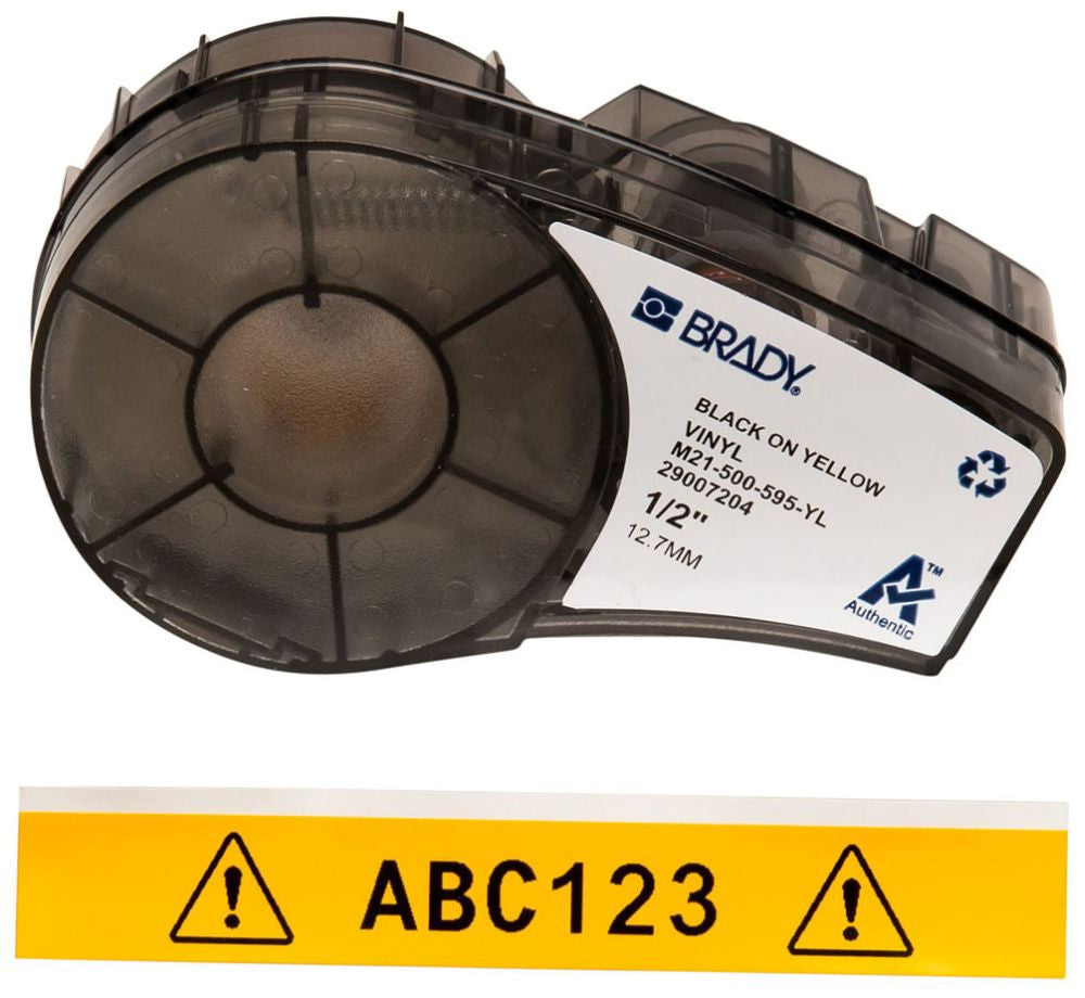 BRADY Brady M21-500-595-YL Label Marker Cartridge 21 ft x 0.5 in B-595