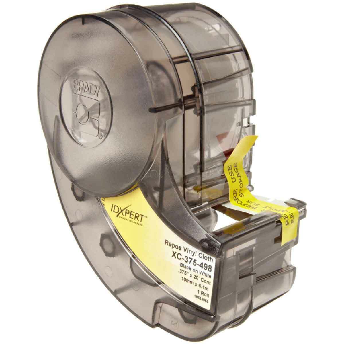 BRADY Brady XC-375-498 BRA Label Vinyl 0.375 in x 20 ft BK/WT