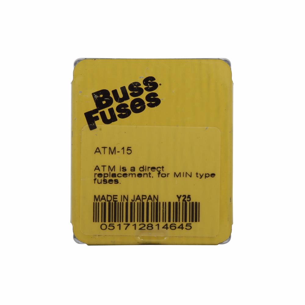 BUSSMANN Bussmann ATM-15 15 Amp 32 VDC Automotive Blade Fuse