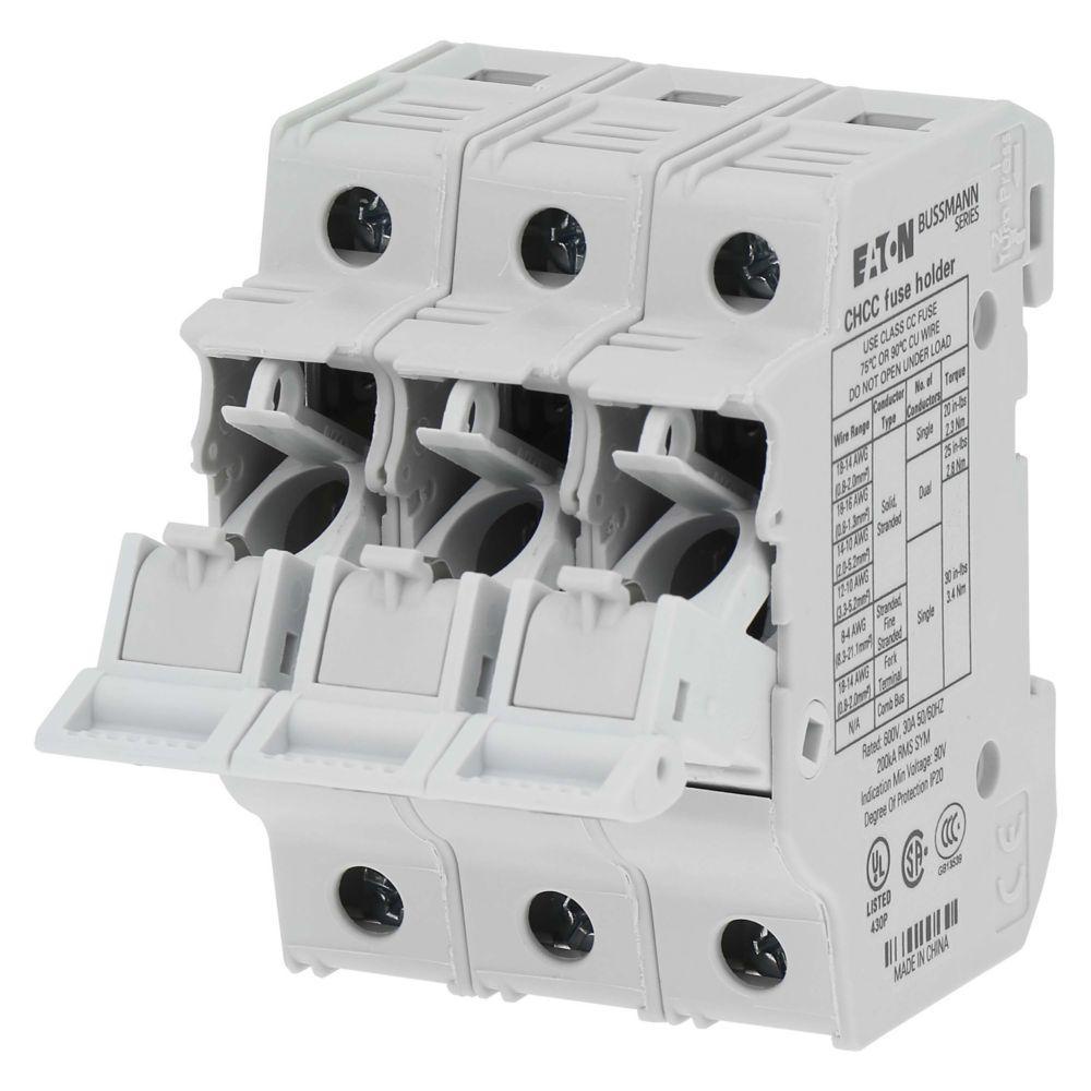 BUSSMANN Bussmann CHCC3DIU Finger Safe Modular Fuse Holder 600 VDC 30 A 3 Poles