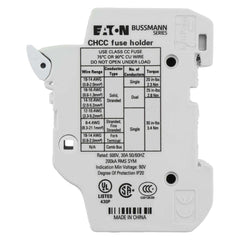 BUSSMANN Bussmann CHCC3DIU Finger Safe Modular Fuse Holder 600 VDC 30 A 3 Poles