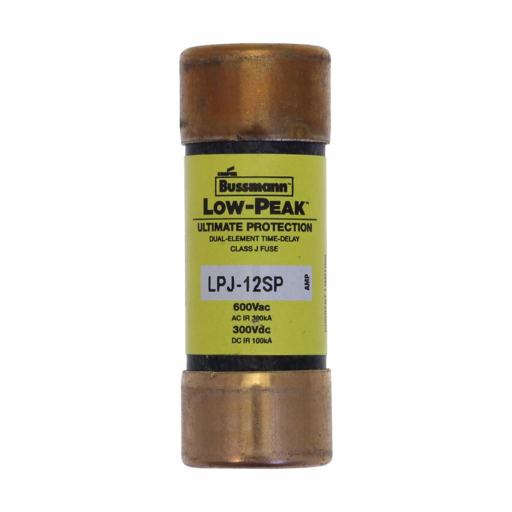 EATON BUSSMANN Bussmann LPJ-12SP Current Limiting Time Delay Fuse 12 A 600 VAC/300 VDC 100/300 kA Interrupt