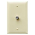 ON-Q/LEGRAND TPCATVI Wallplate, 1-Gang, Mar-Resistant, 1 Gigahertz, F-Type Coaxial Connector, Nickel Plated Steel, Ivory