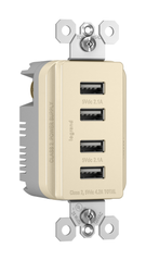 PASS & SEYMOUR Pass & Seymour TM8USB4LACC6 Decorator Quad USB Charger 125 Volt 4-Port