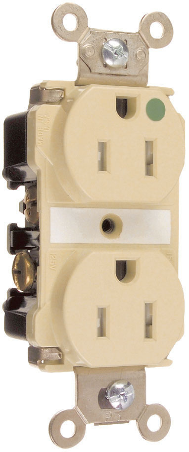 LEGRAND Pass & Seymour TR63HI Duplex Type Nylon Material 20 Amp 125 VAC 3-Wire NEMA 5-20R
