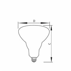 Philips 202051 Infrared Incandescent Reflector Lamp 250W F15