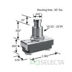 SELECTA Selecta SS229-BG Pushbutton Switch 15A 125VAC