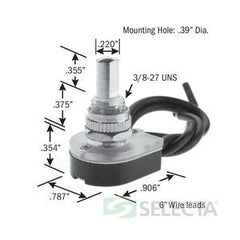 SELECTA Selecta Products SS104-BG Pushbutton Switch SPST ON-OFF 3A 125VAC Replacement MPN