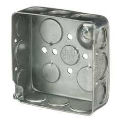 STEEL CITY Steel City 521511234GB 1-1/2 Inch Deep Drawn Box with Grounding Bump 4 Inches Square