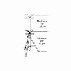SUMNER Sumner 780471 Pro Jack Hi Jack Pipe Stand With Vee-Head, 1/8 to 36 in Pipe, 2500 lb Load