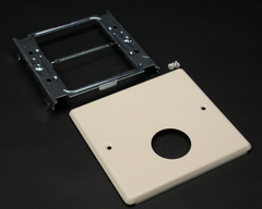LEGRAND Legrand V4047AX Wiremold 4-3/4 x 5-1/8 Ivory Steel Multiple Channel Raceway 2-Gang Cover 1-Round Opening